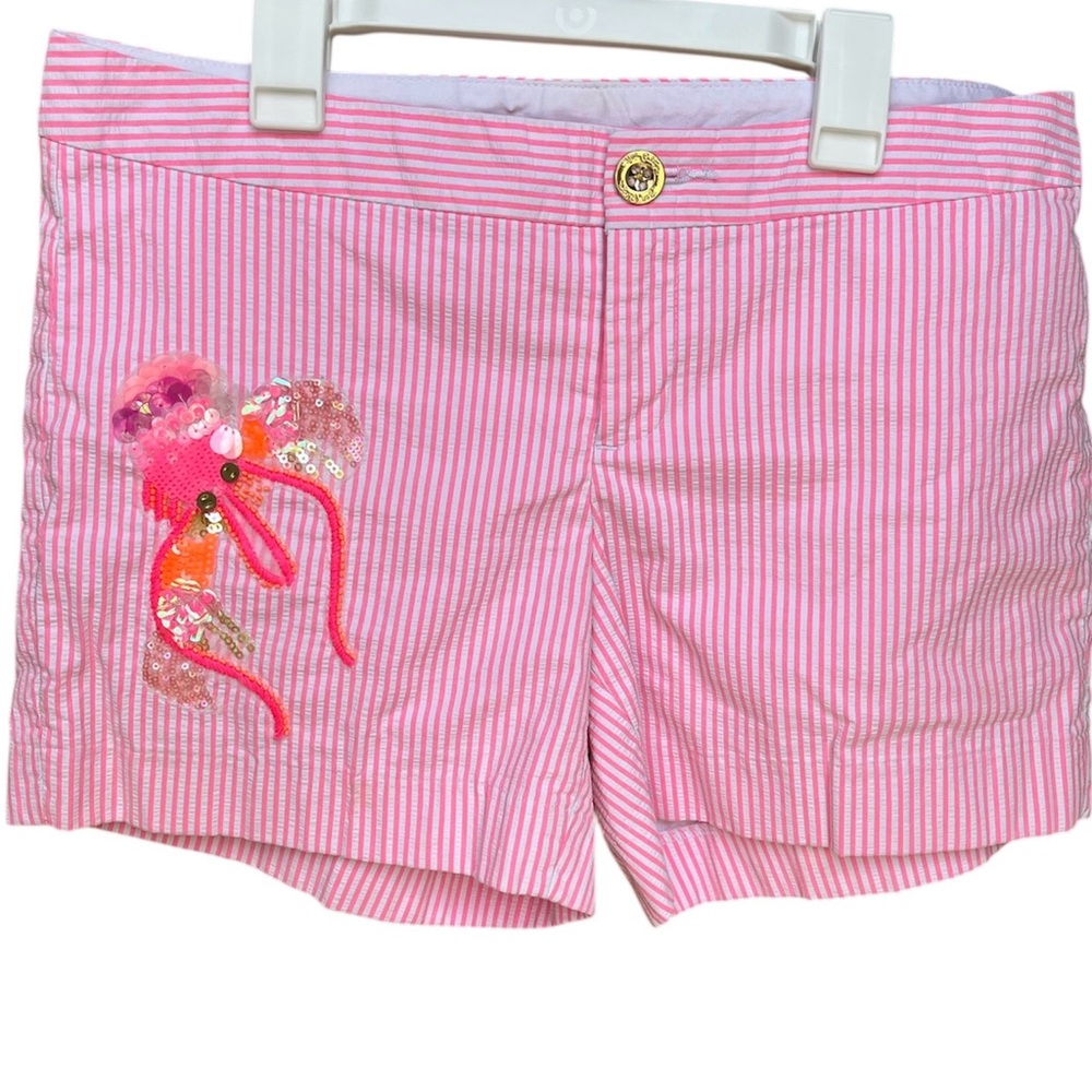 Lilly Pulitzer Pink Striped Shorts with Octopus Design